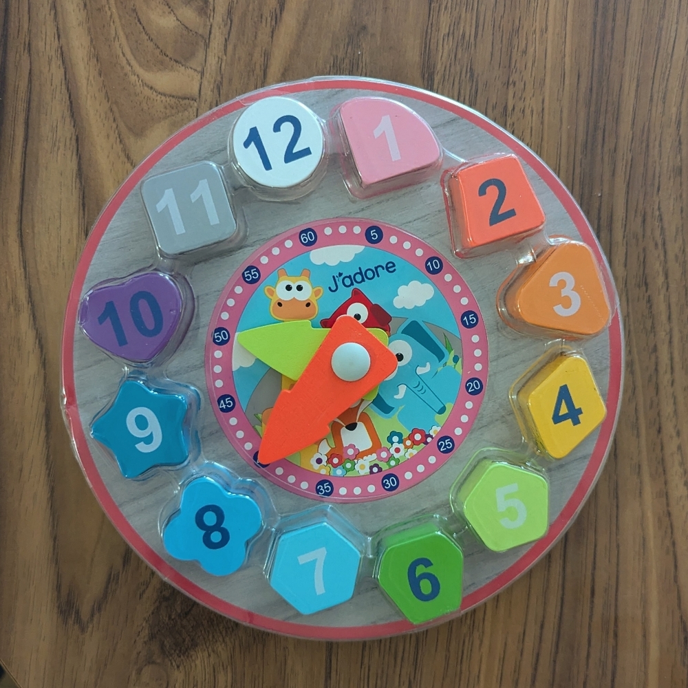 New J'adore Wooden clock puzzle
